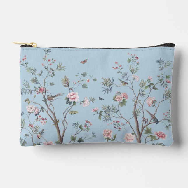 Pochette À Accessoires Motif floral antique bleu (Recto)