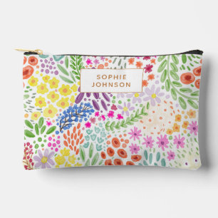 Pochette À Accessoires Motif floral aquarelle joli personnalisé