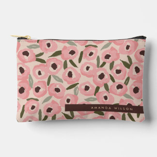 Pochette À Accessoires Motif floral audacieux et encre | Botanique dessin
