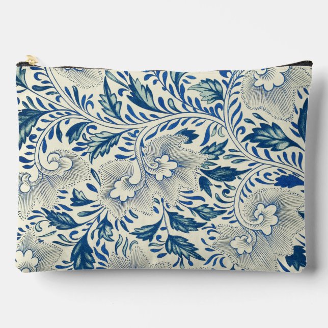 Pochette À Accessoires Motif Floral bleu Antique Design asiatique (Recto)
