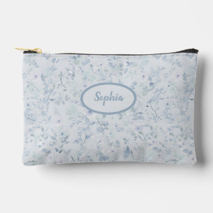 Pochette À Accessoires Motif floral bleu pastel
