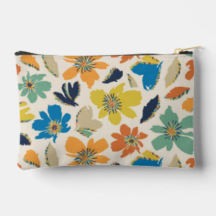 Pochette À Accessoires Motif floral bohème dessiné à la main de manière a