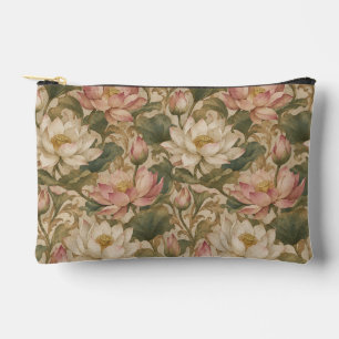 Pochette À Accessoires Motif floral botanique de lotus aquatique vintage