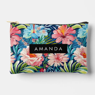Pochette À Accessoires Motif floral coloré de fleurs roses bleues tropica
