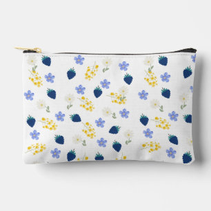 Pochette À Accessoires Motif floral de fleurs sauvages et de mûres