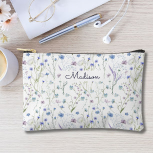 Pochette À Accessoires Motif floral de jolie fleur sauvage bleu violet