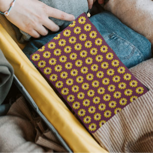 Pochette À Accessoires Motif floral de Marguerite Africaine jaune sur fon