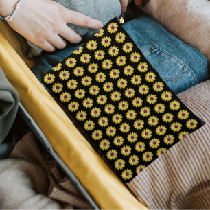 Pochette À Accessoires Motif floral de Marguerite Africaine Jaune sur fon