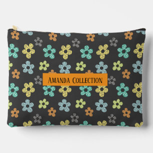 Pochette À Accessoires Motif floral girly moderne personnalisé gris viory
