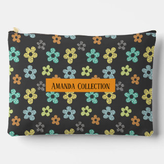 Pochette À Accessoires Motif floral girly moderne personnalisé gris viory