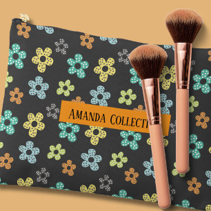 Pochette À Accessoires Motif floral girly moderne personnalisé gris viory