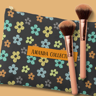 Pochette À Accessoires Motif floral girly moderne personnalisé gris viory