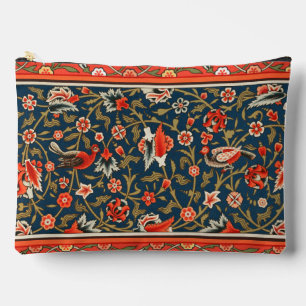 Pochette À Accessoires Motif floral indo-persan bohème vintage rouge