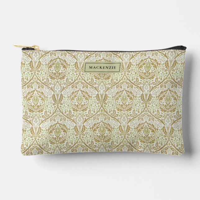 Pochette À Accessoires Motif floral or élégant (Recto)