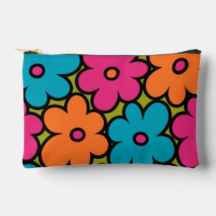 Pochette À Accessoires Motif floral rétro coloré