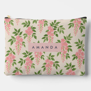 Pochette À Accessoires Motif floral rose personnalisé