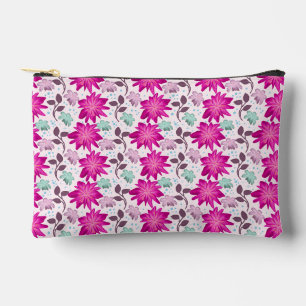 Pochette À Accessoires Motif floral rose vibrant   Fleurs modernes audaci