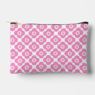 Pochette À Accessoires Motif floral simple rose et blanc