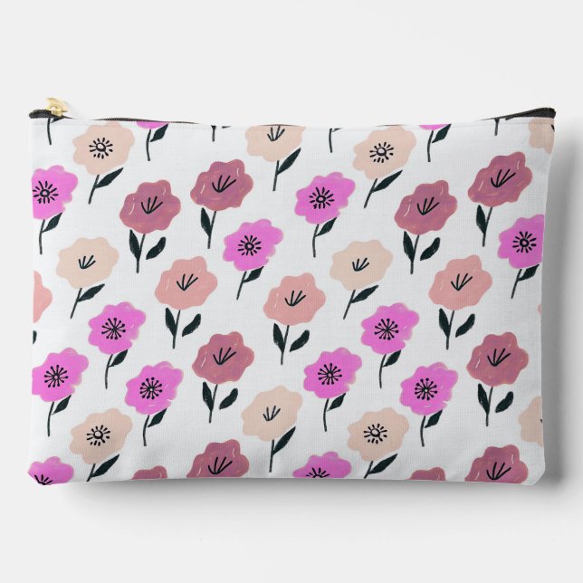 Pochette À Accessoires Motif floral vibrant (Recto)