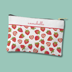 Pochette À Accessoires Motif fraise prénom