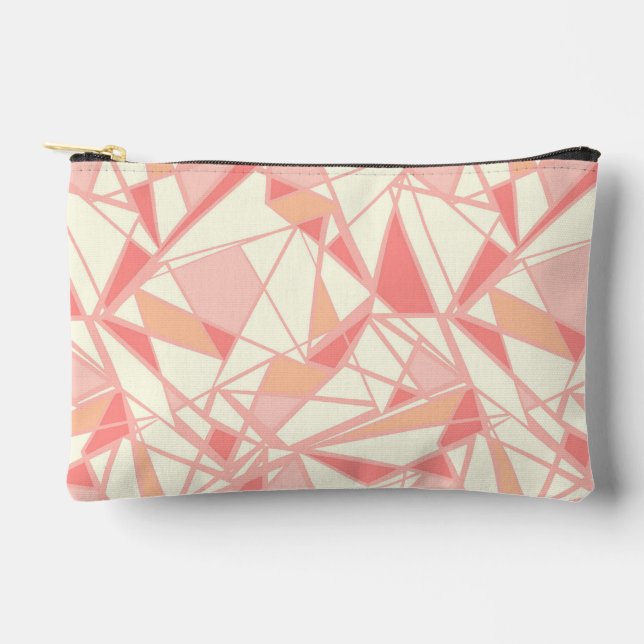 Pochette À Accessoires Motif géométrique abstrait rose beige (Recto)