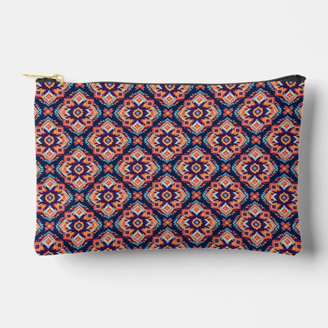 Pochette À Accessoires Motif géométrique Aztec coloré (Recto)
