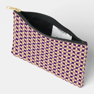 Pochette À Accessoires Motif géométrique classique beige bleu indigo