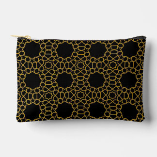 Pochette À Accessoires Motif géométrique en faux or luxe Impression noire
