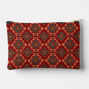 Pochette À Accessoires Motif géométrique rouge / Impression indienne