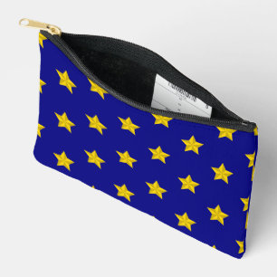 Pochette À Accessoires Motif Gold Stars, Bleu Marine, Exclusive