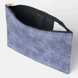 Pochette À Accessoires Motif Grayish Blue Denim