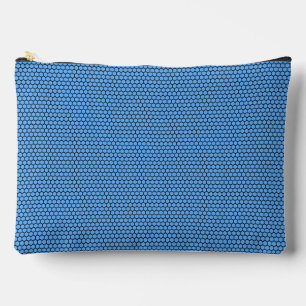 Pochette À Accessoires Motif hexagonal bleu noir grand