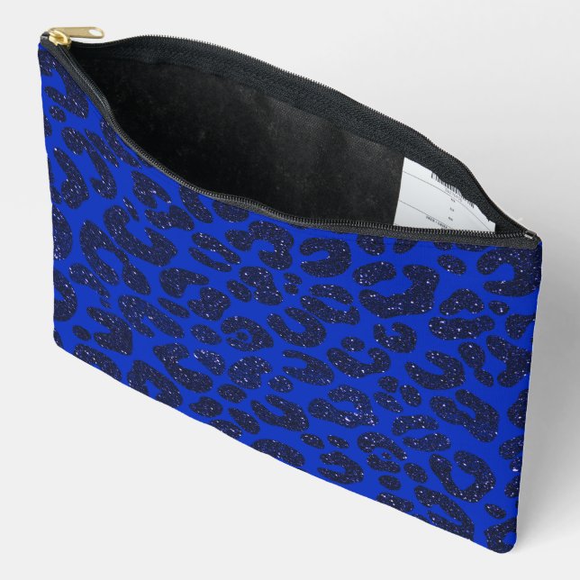 Pochette À Accessoires Motif léopard de la cime bleue (Ouvrir)