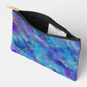 Pochette À Accessoires Motif marbré bleu et violet 