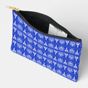 Pochette À Accessoires Motif méditerranéen grec Arabesque bleu