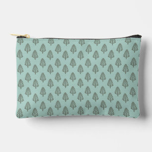 Pochette À Accessoires Motif minimaliste de forêt de pins - aqua