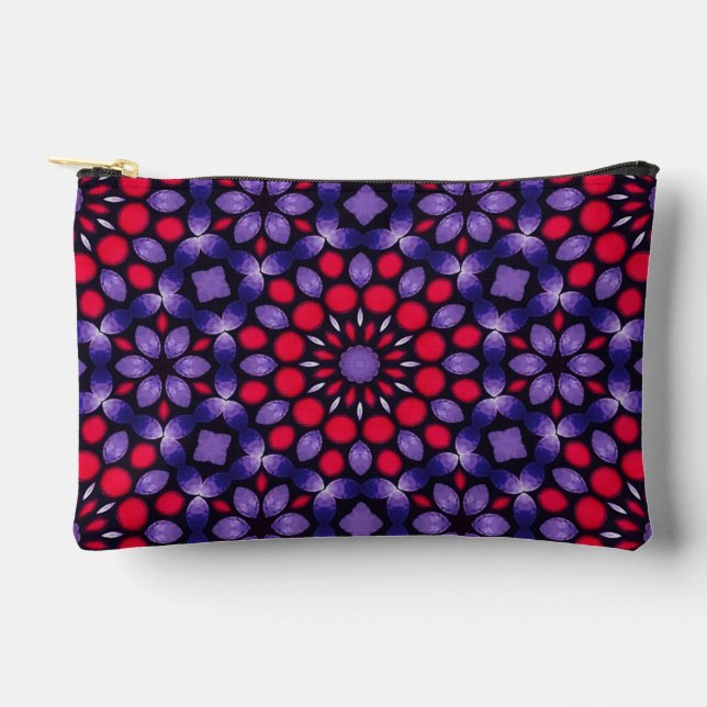 Pochette À Accessoires Motif moderne moderne violet rose Abstrait Dot Art (Recto)