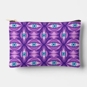 Pochette À Accessoires Motif Œil Botanique Abstrait Maximaliste Violet