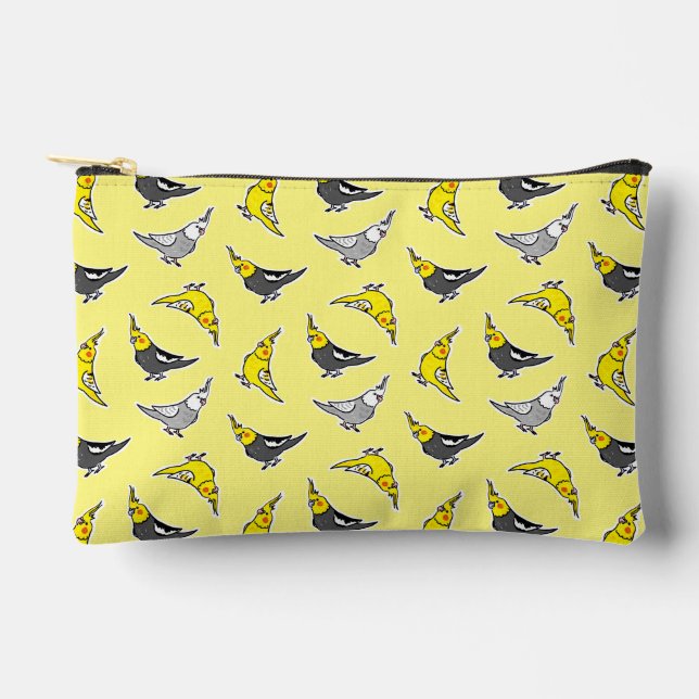 Pochette À Accessoires Motif Perruches Cartoon (Recto)