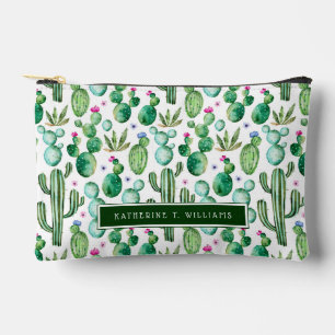 Pochette À Accessoires Motif Plante Cactus aquarelle