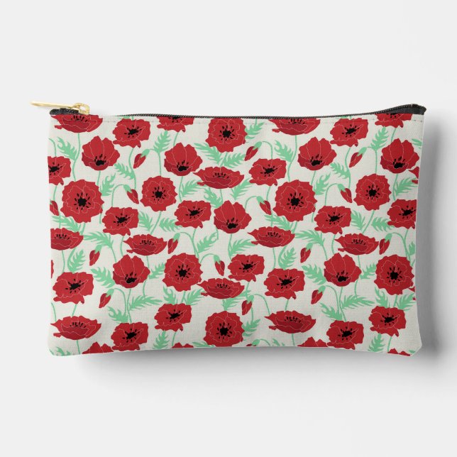 Pochette À Accessoires Motif poppy boho floral (Recto)