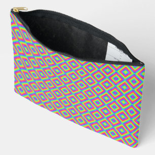 Pochette À Accessoires Motif psychédélique carré coloré ondulé