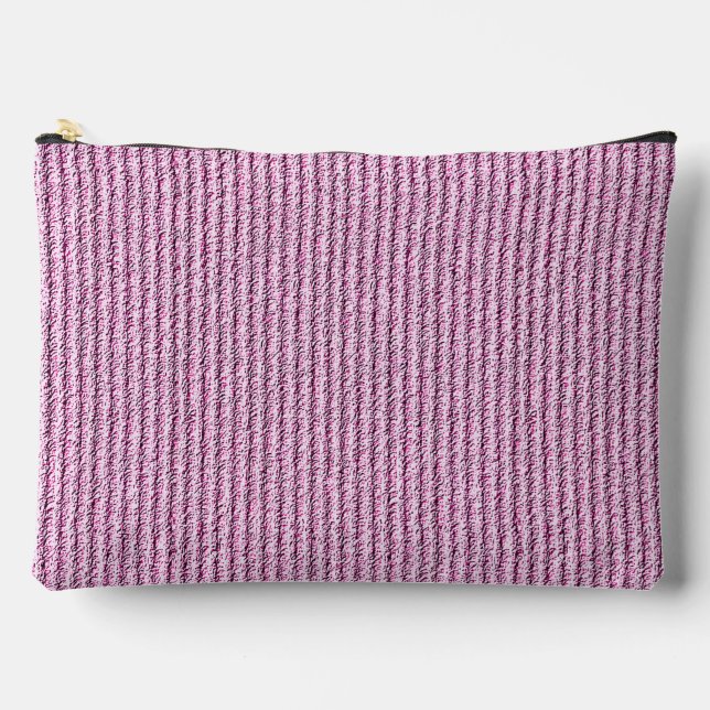 Pochette À Accessoires Motif rayé corduroy rose décontracté (Recto)