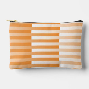 Pochette À Accessoires Motif rayé orange et blanc Petit
