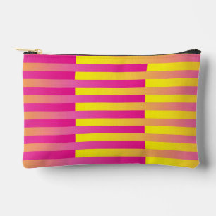 Pochette À Accessoires Motif rayé petit orange jaune rose