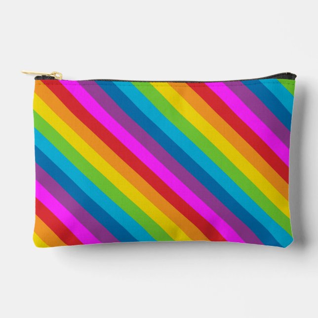 Pochette À Accessoires Motif Rayures Arc-en-ciel (Recto)