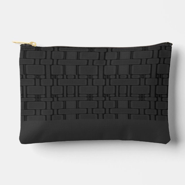 Pochette À Accessoires Motif rectangle charbon neutre (Recto)