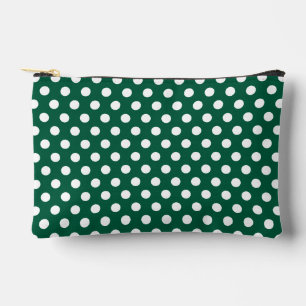Pochette À Accessoires Motif rétro pois vert foncé