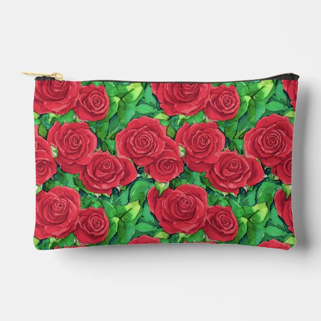 Pochette À Accessoires Motif Rose couleur rouge/Crimson (Recto)