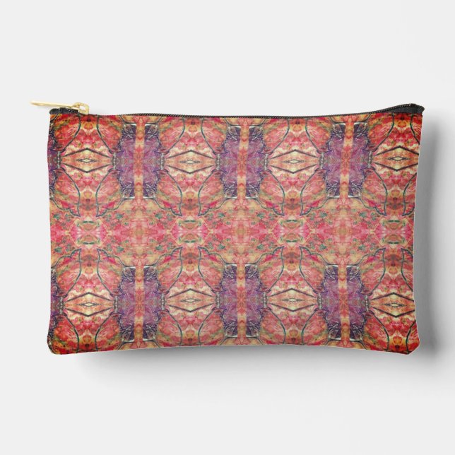 Pochette À Accessoires Motif rose et violet (Recto)